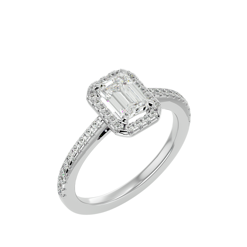 Zinnia Solitaire Halo Ring
