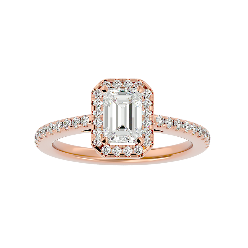 Zinnia Solitaire Halo Ring