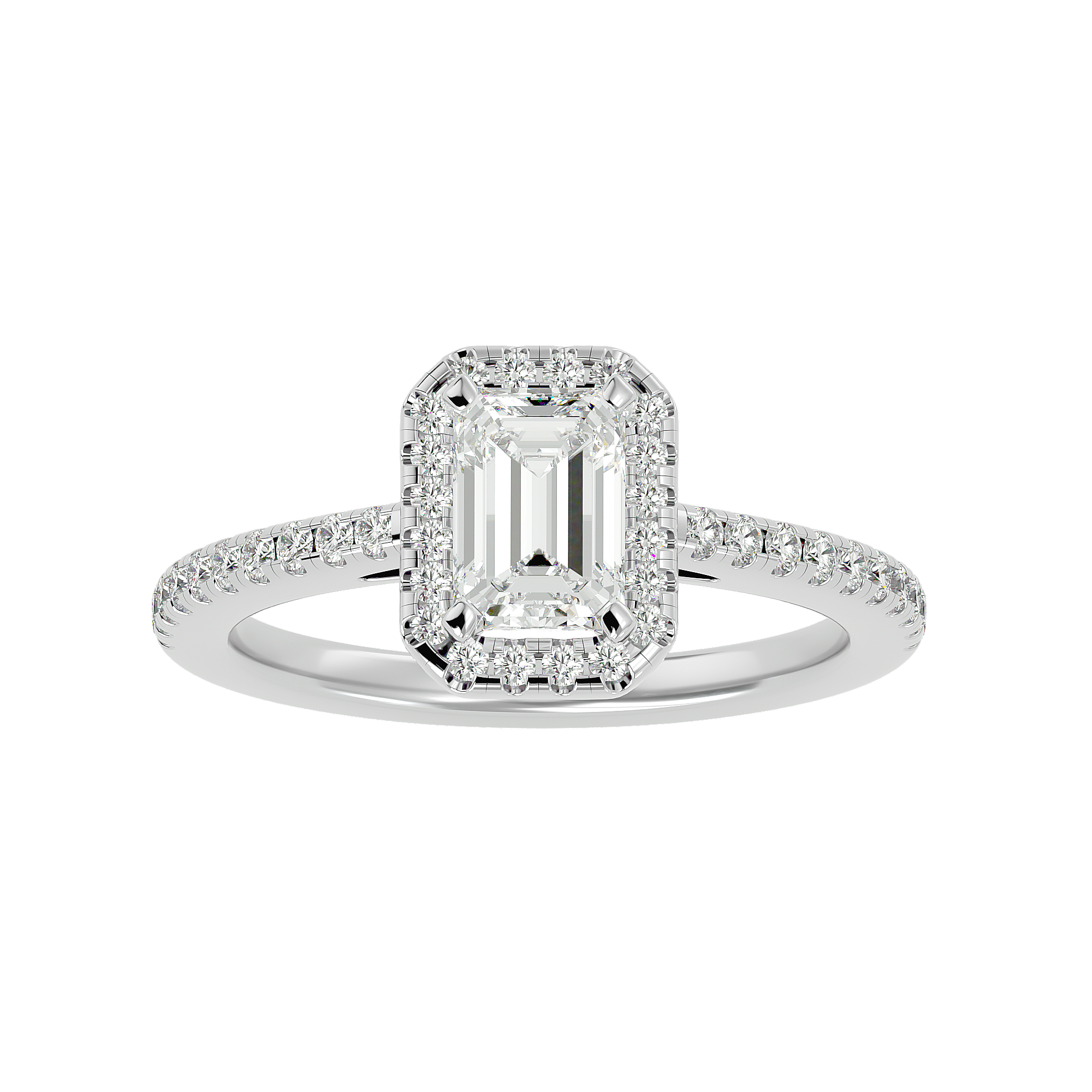 Zinnia Solitaire Halo Ring