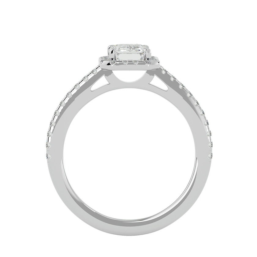 Zinnia Solitaire Halo Ring