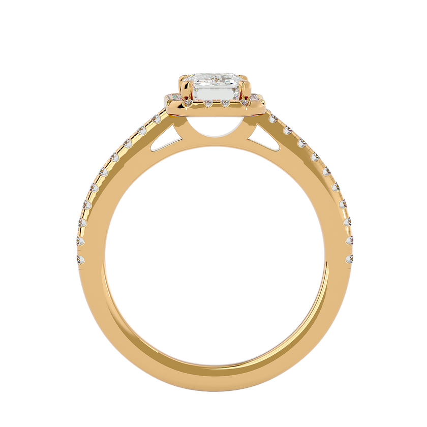 Zinnia Solitaire Halo Ring