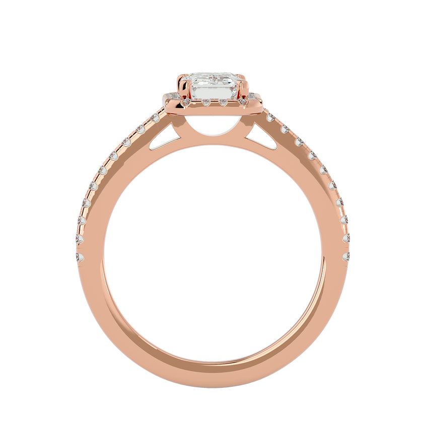 Zinnia Solitaire Halo Ring