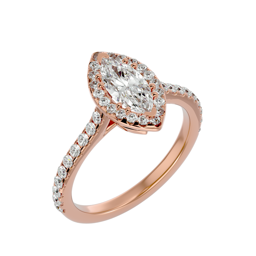 Evelyn Solitaire Halo Ring