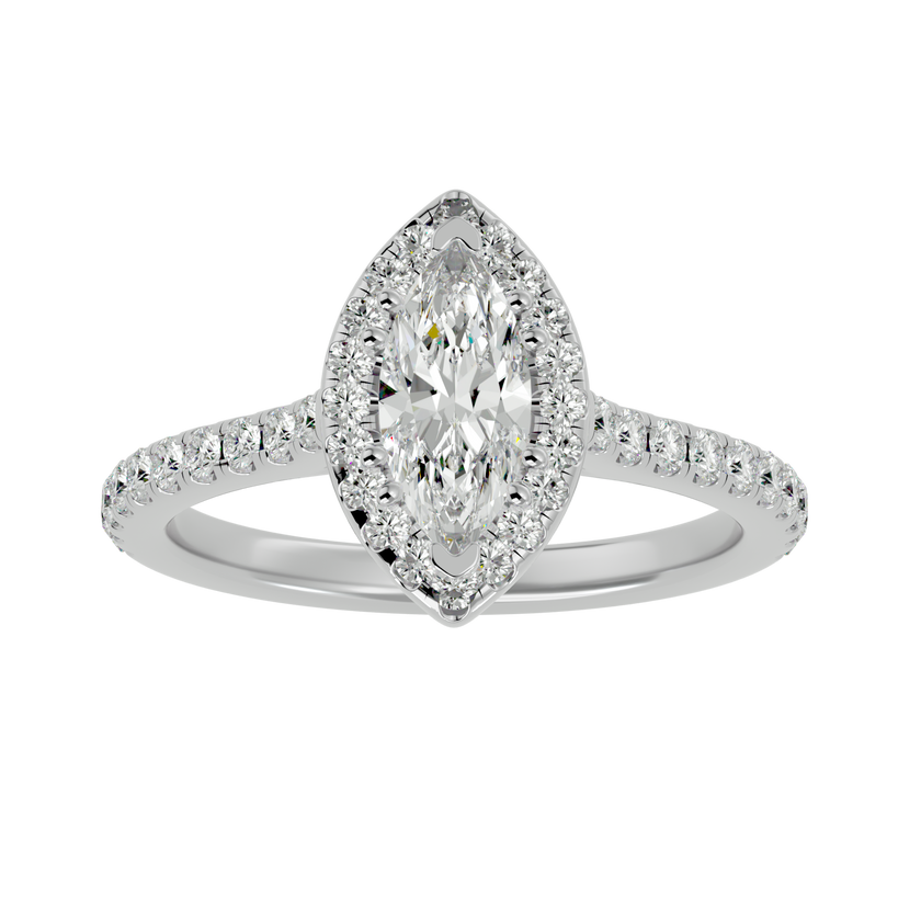 Evelyn Solitaire Halo Ring