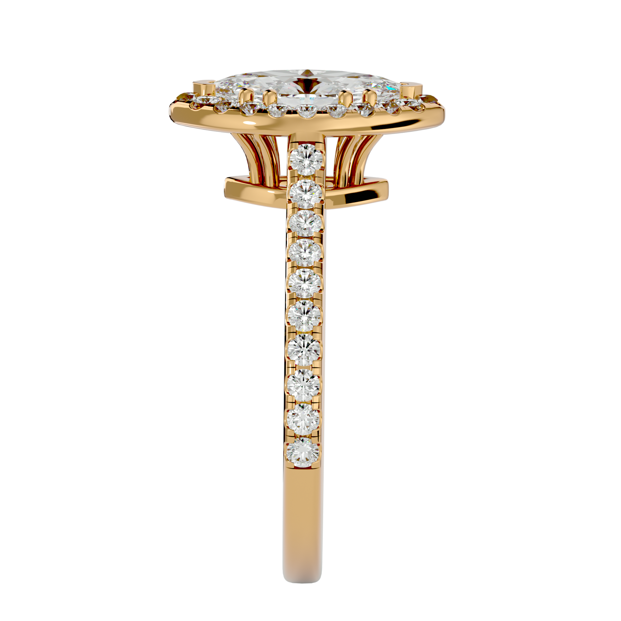 Evelyn Solitaire Halo Ring
