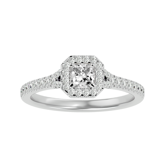Victoria Solitaire Halo Ring