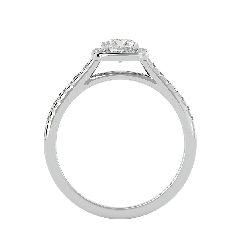 Mira Solitaire Halo Ring
