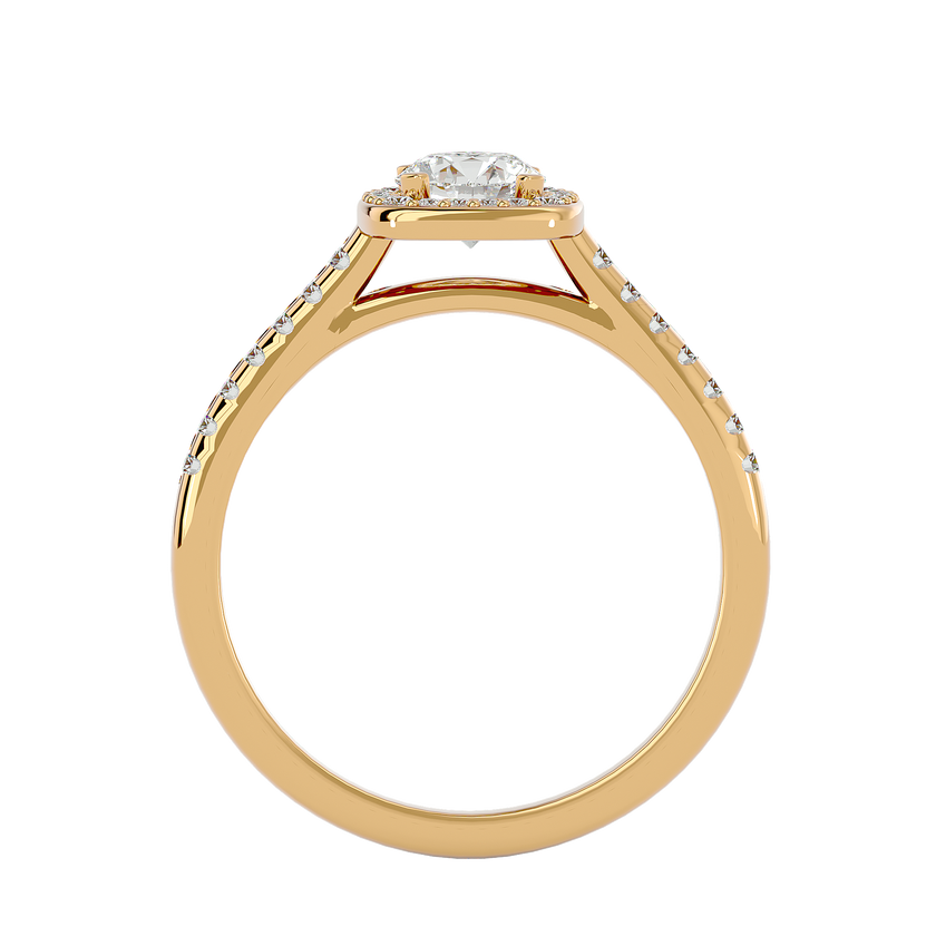 Mira Solitaire Halo Ring