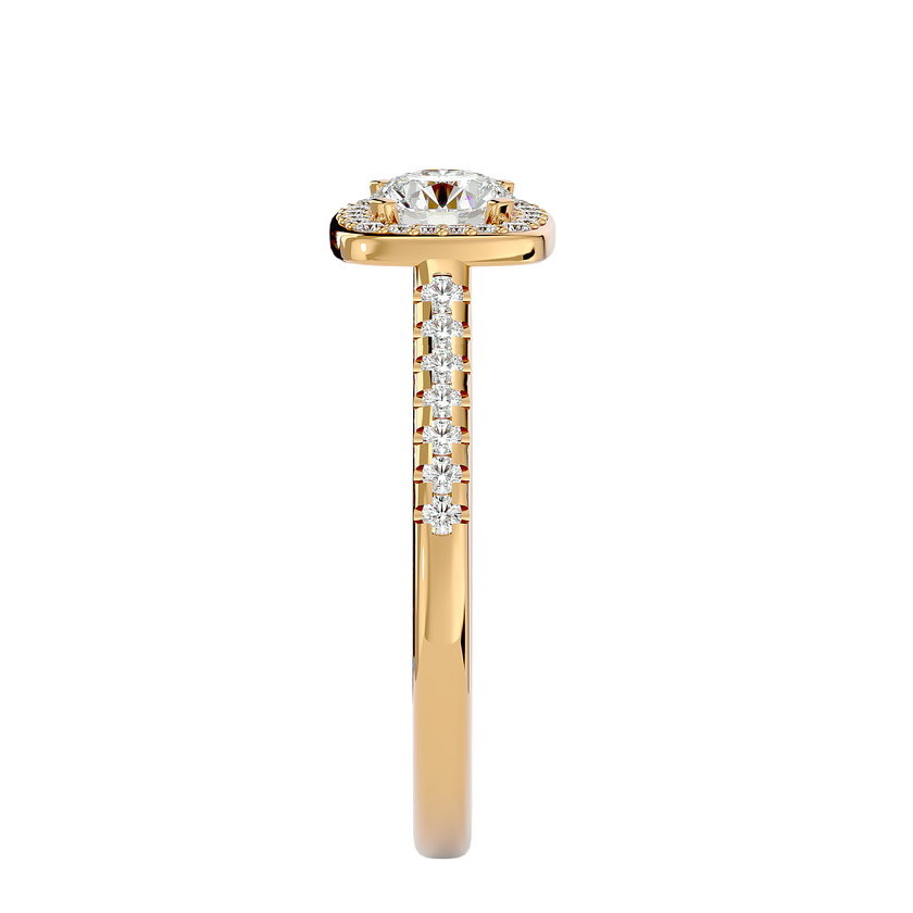 Mira Solitaire Halo Ring