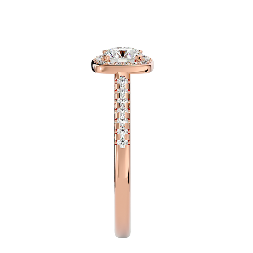 Mira Solitaire Halo Ring