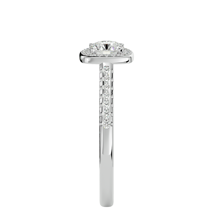 Mira Solitaire Halo Ring