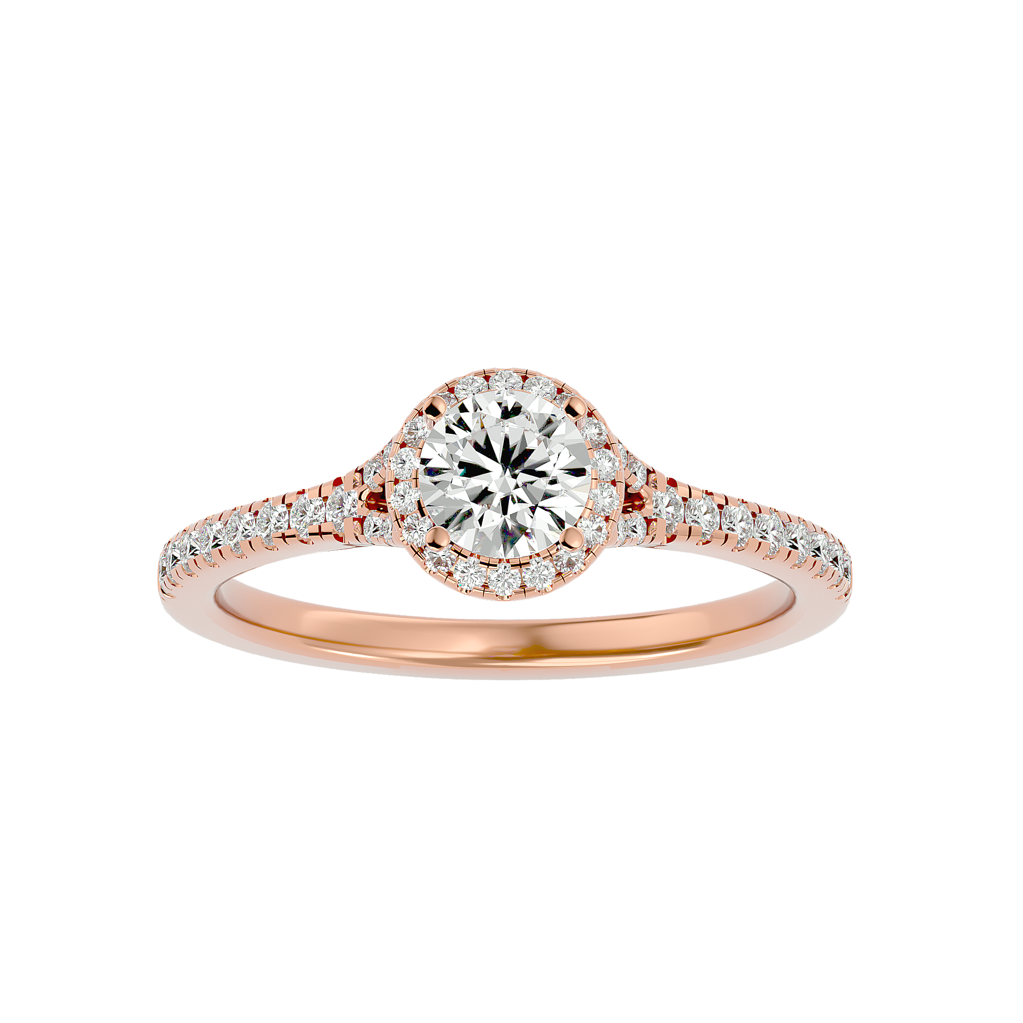 Ava Solitaire Halo Ring