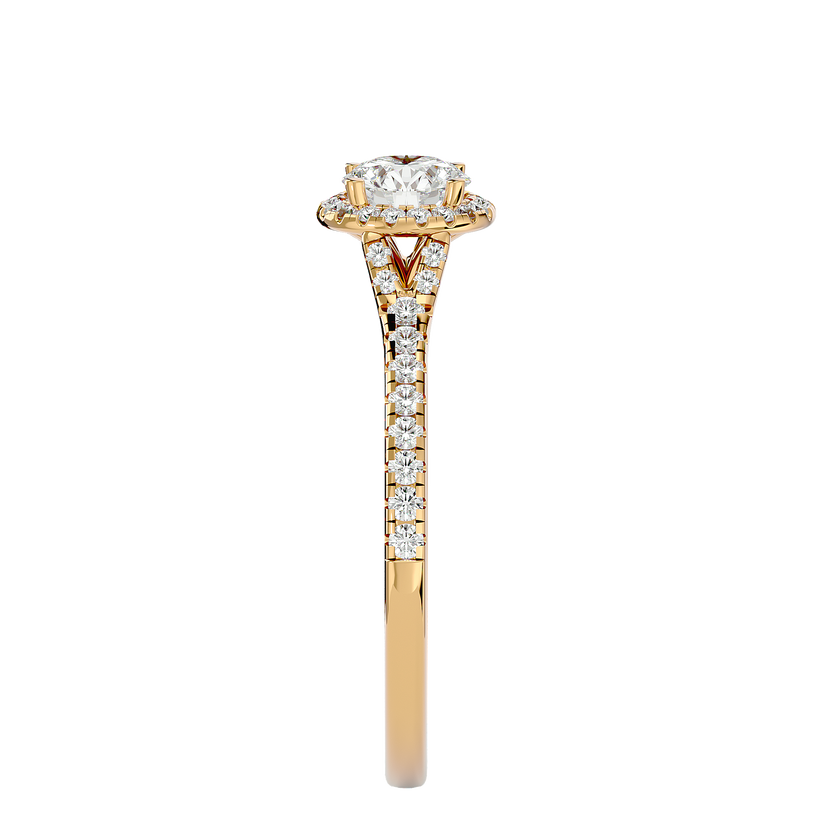 Ava Solitaire Halo Ring