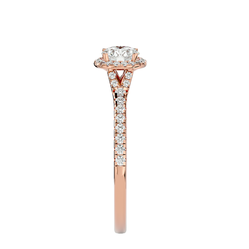 Ava Solitaire Halo Ring