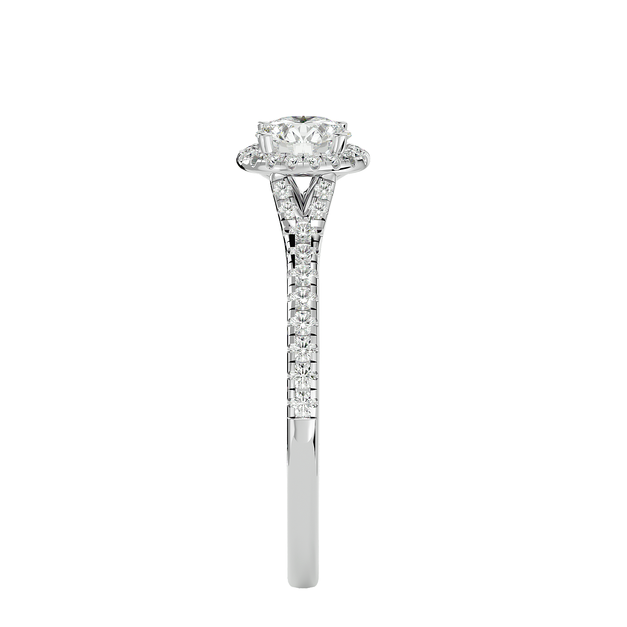 Ava Solitaire Halo Ring