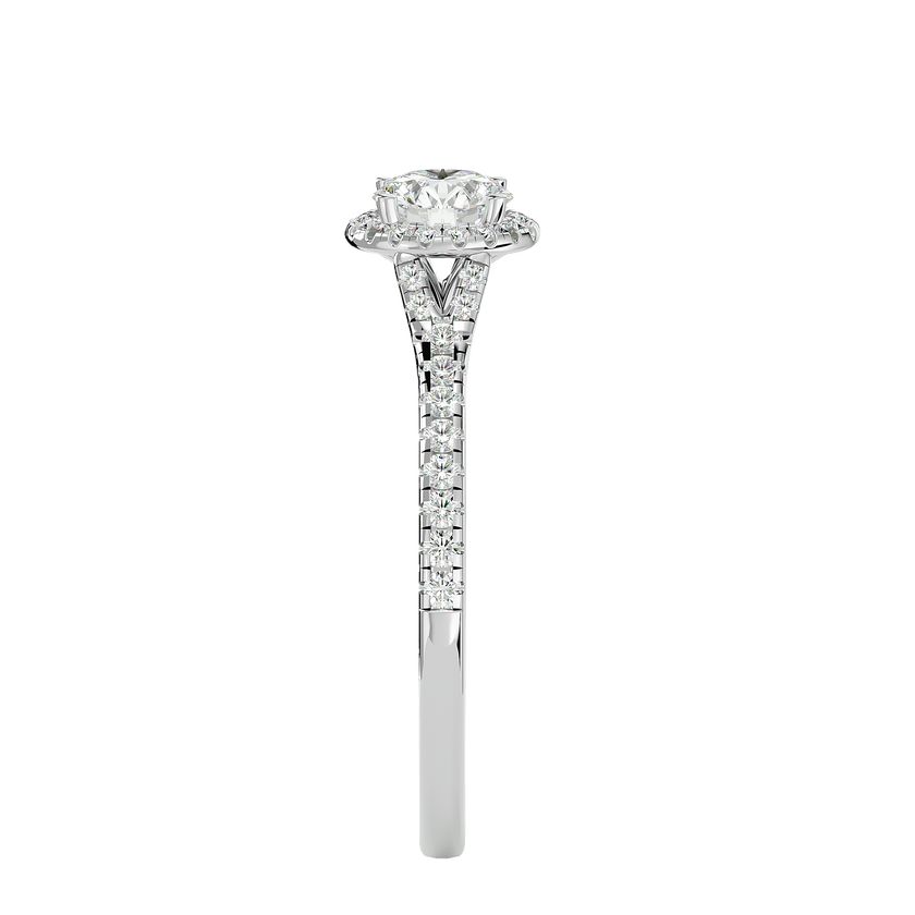 Ava Solitaire Halo Ring