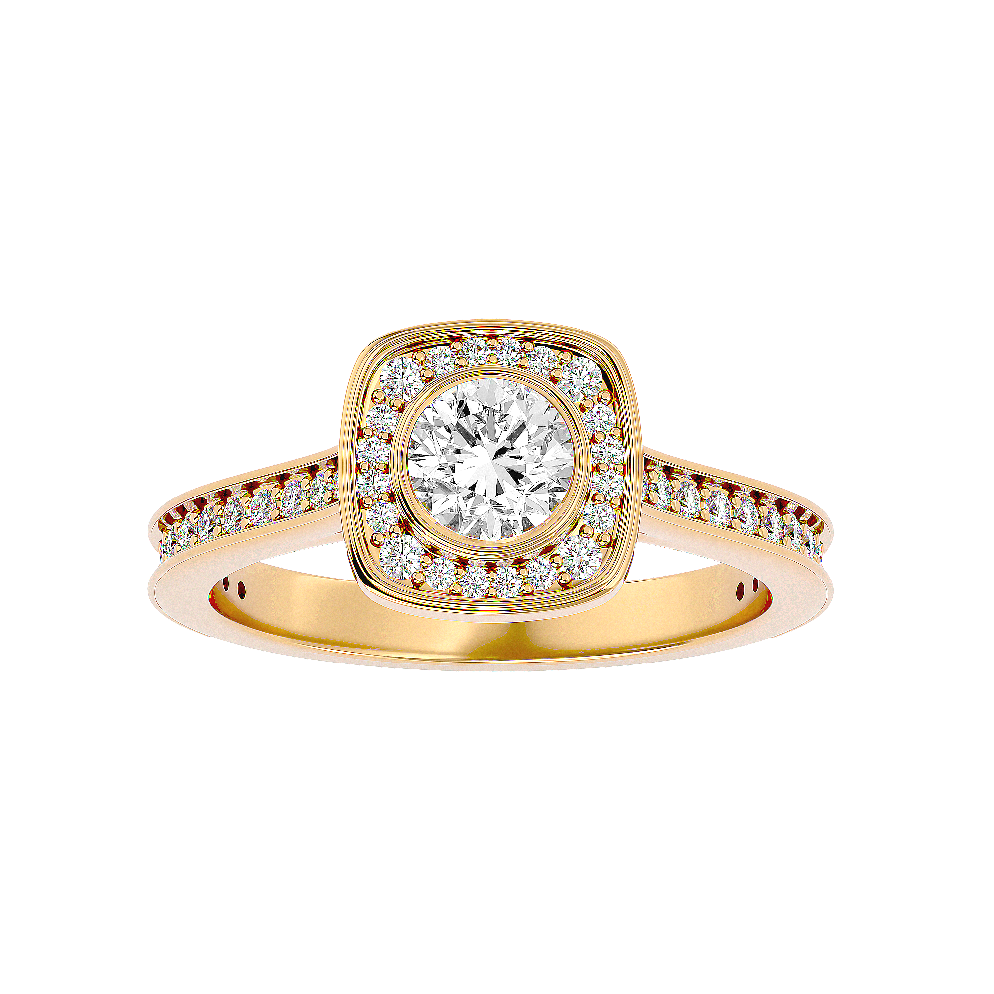 Melrose Solitaire Halo Ring