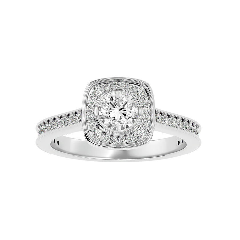 Melrose Solitaire Halo Ring