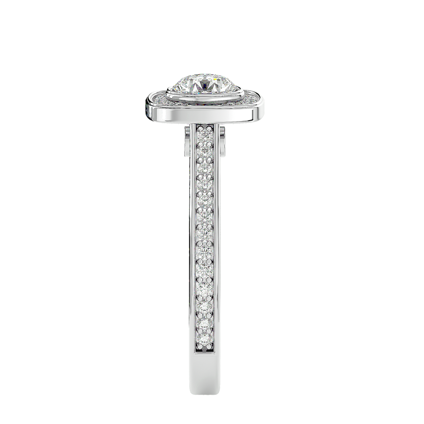 Melrose Solitaire Halo Ring