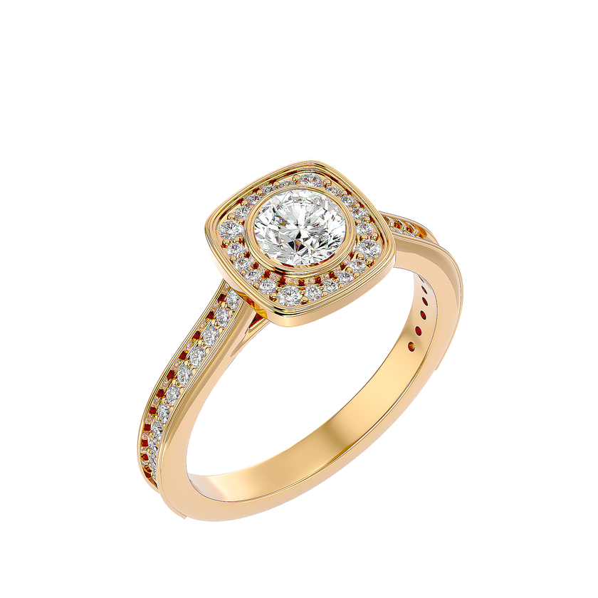Melrose Solitaire Halo Ring