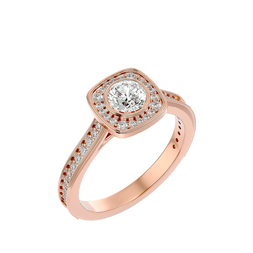 Melrose Solitaire Halo Ring