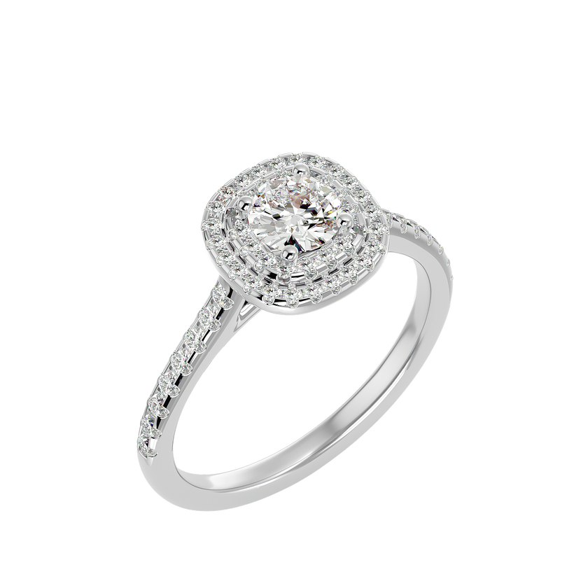 Aura Solitaire Halo Ring