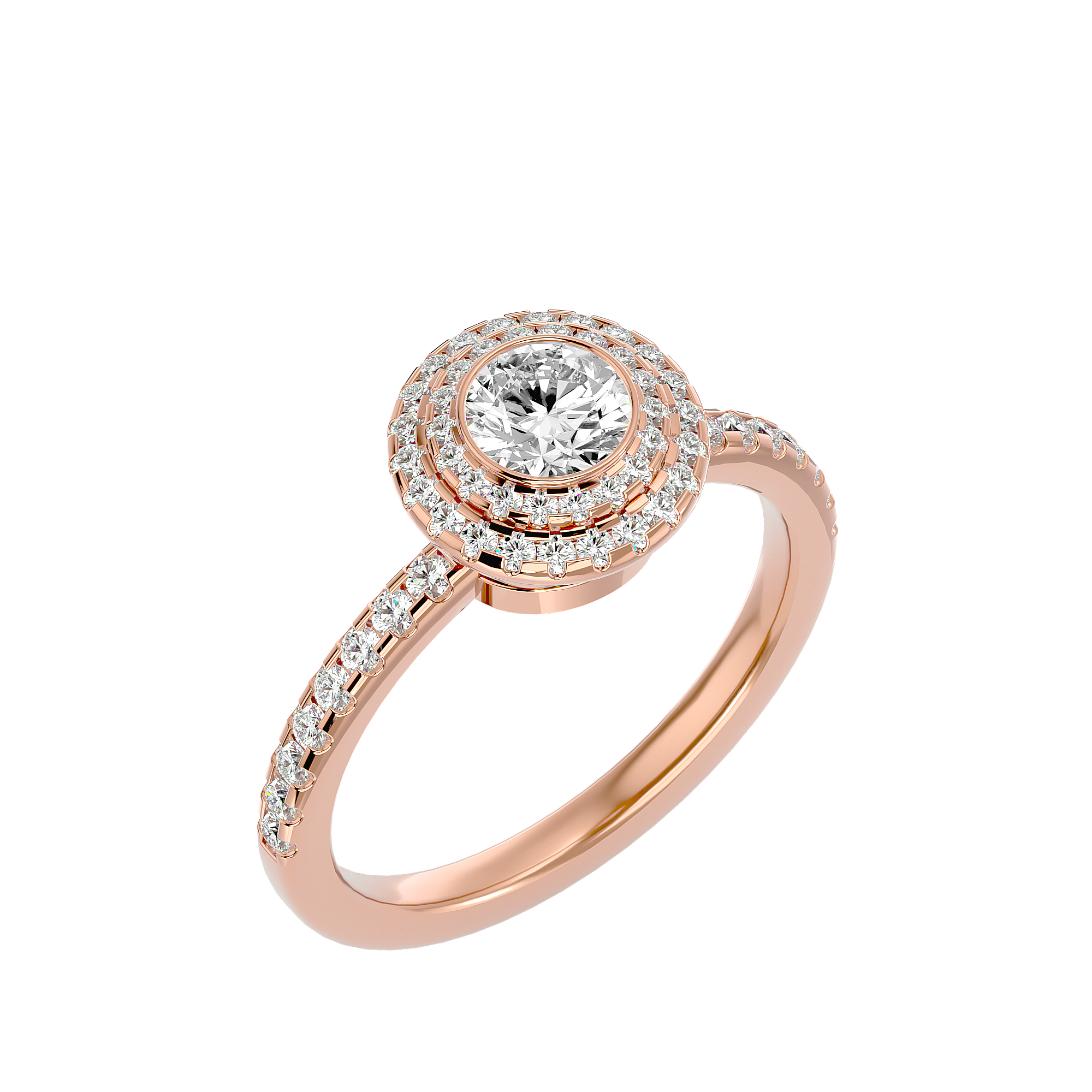 Crestora Solitaire Halo Ring