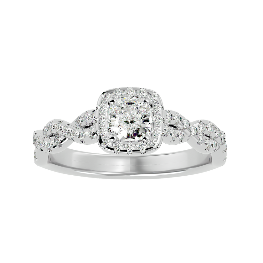 Eva Solitaire Halo Ring