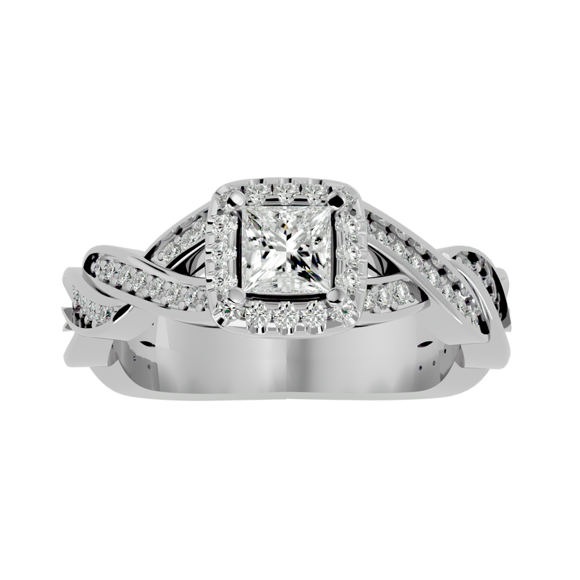 Arista Solitaire Halo Ring