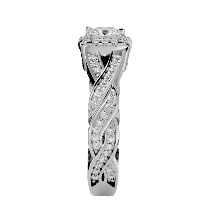 Arista Solitaire Halo Ring