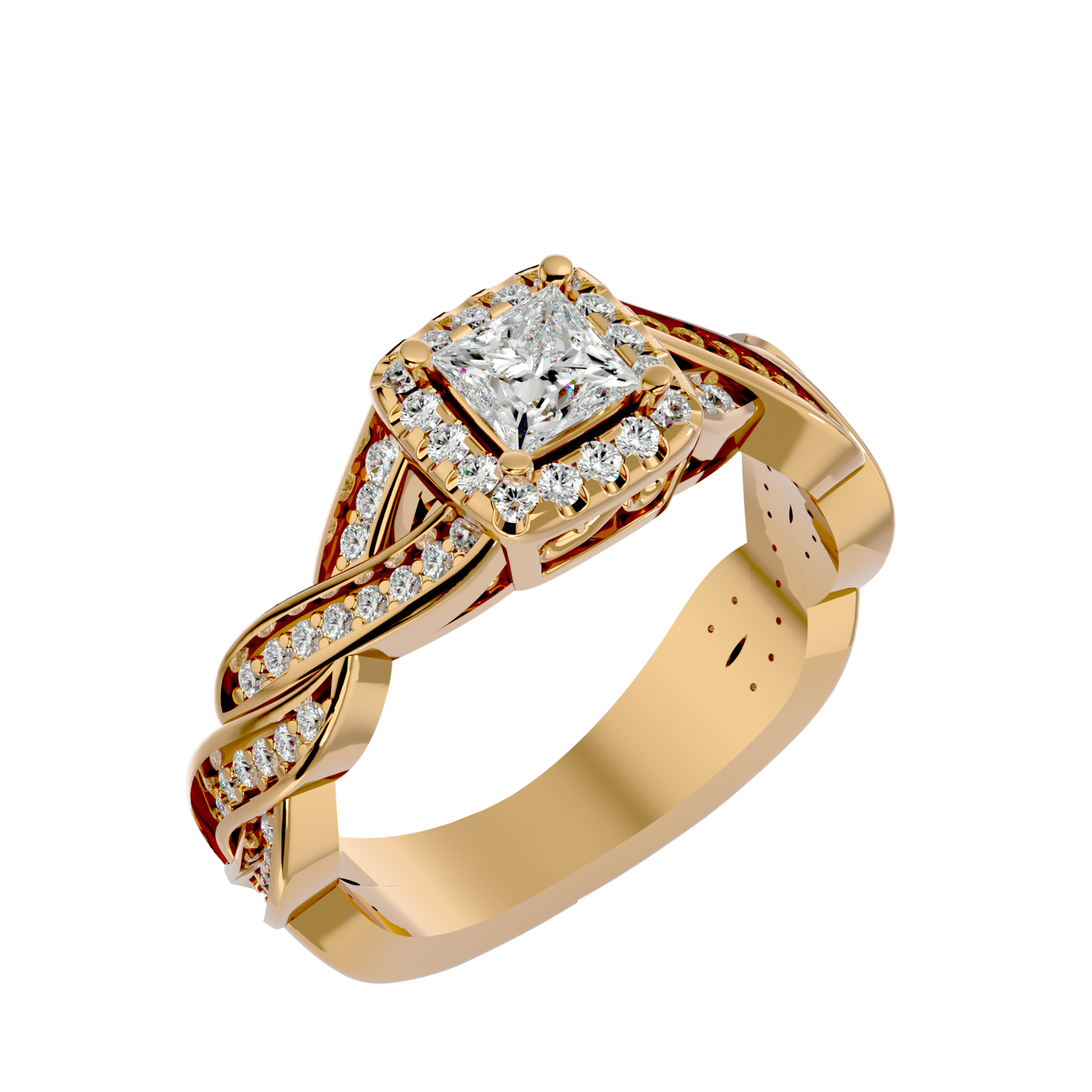 Arista Solitaire Halo Ring