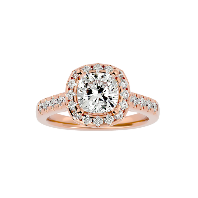 Ezra Solitaire Halo Ring