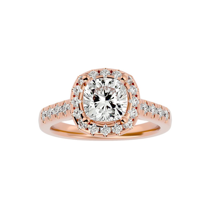 Ezra Solitaire Halo Ring
