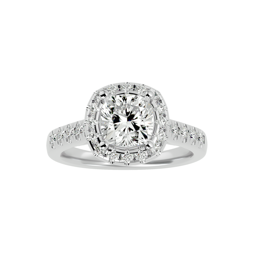Ezra Solitaire Halo Ring