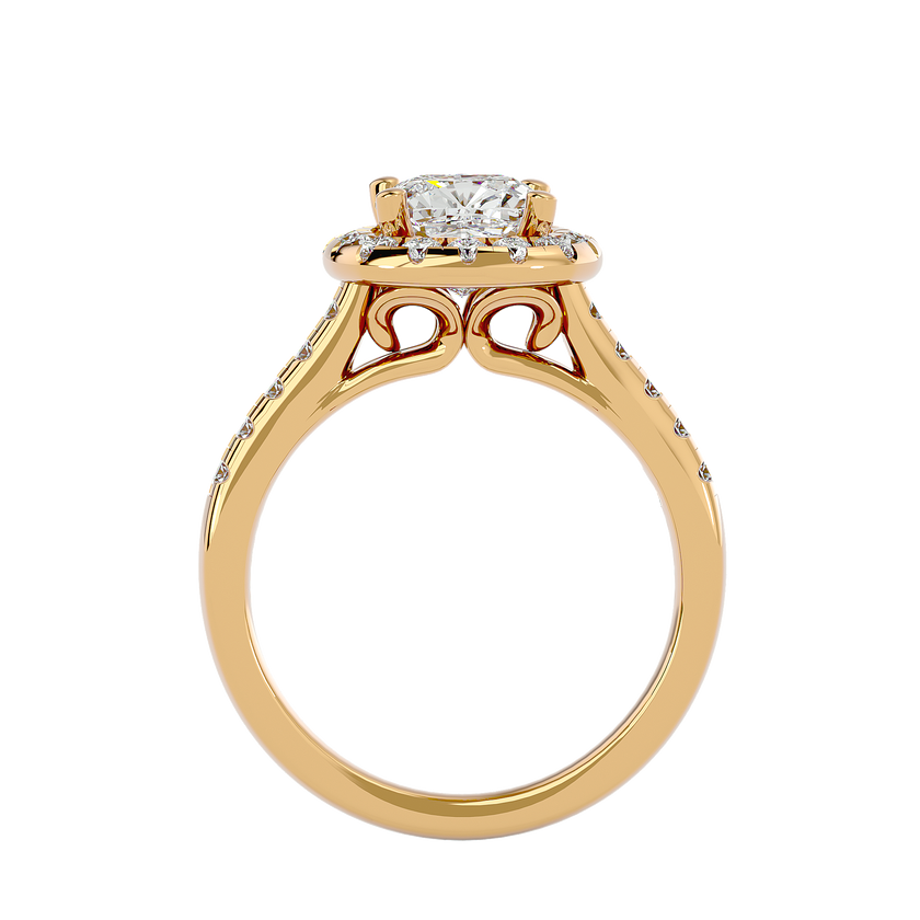 Ezra Solitaire Halo Ring