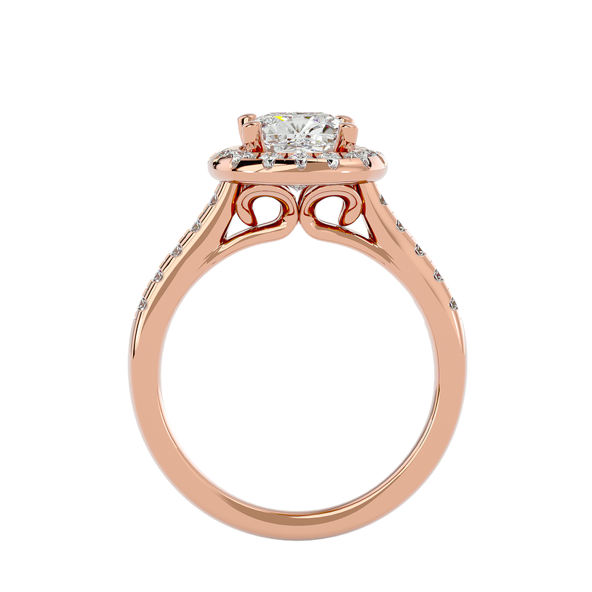 Ezra Solitaire Halo Ring