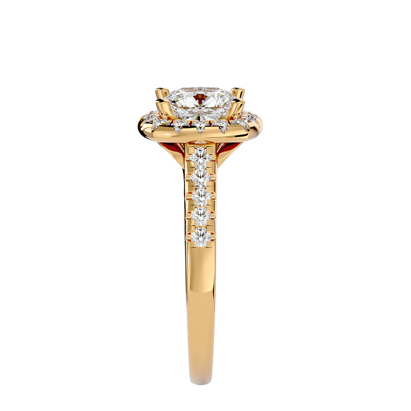 Ezra Solitaire Halo Ring