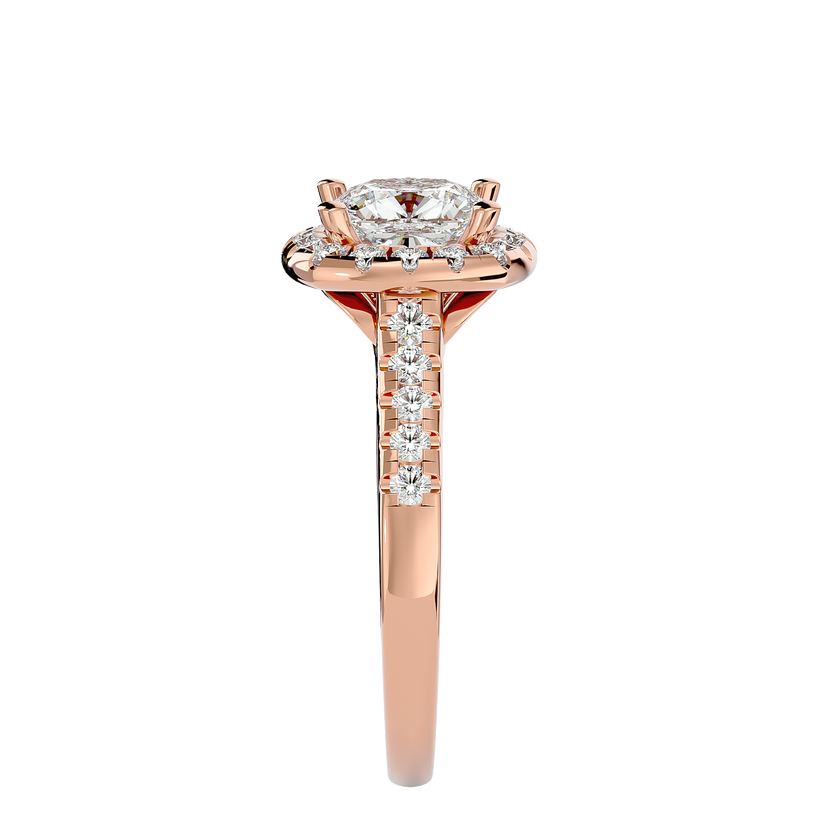 Ezra Solitaire Halo Ring