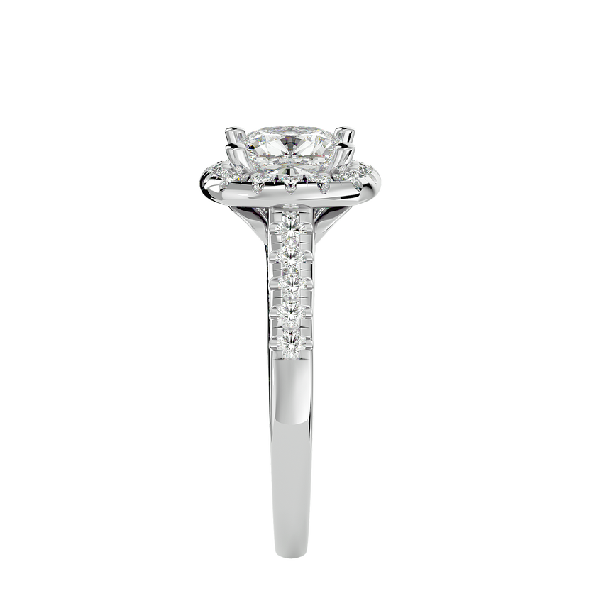 Ezra Solitaire Halo Ring