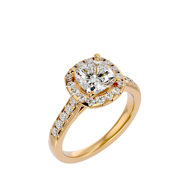 Ezra Solitaire Halo Ring