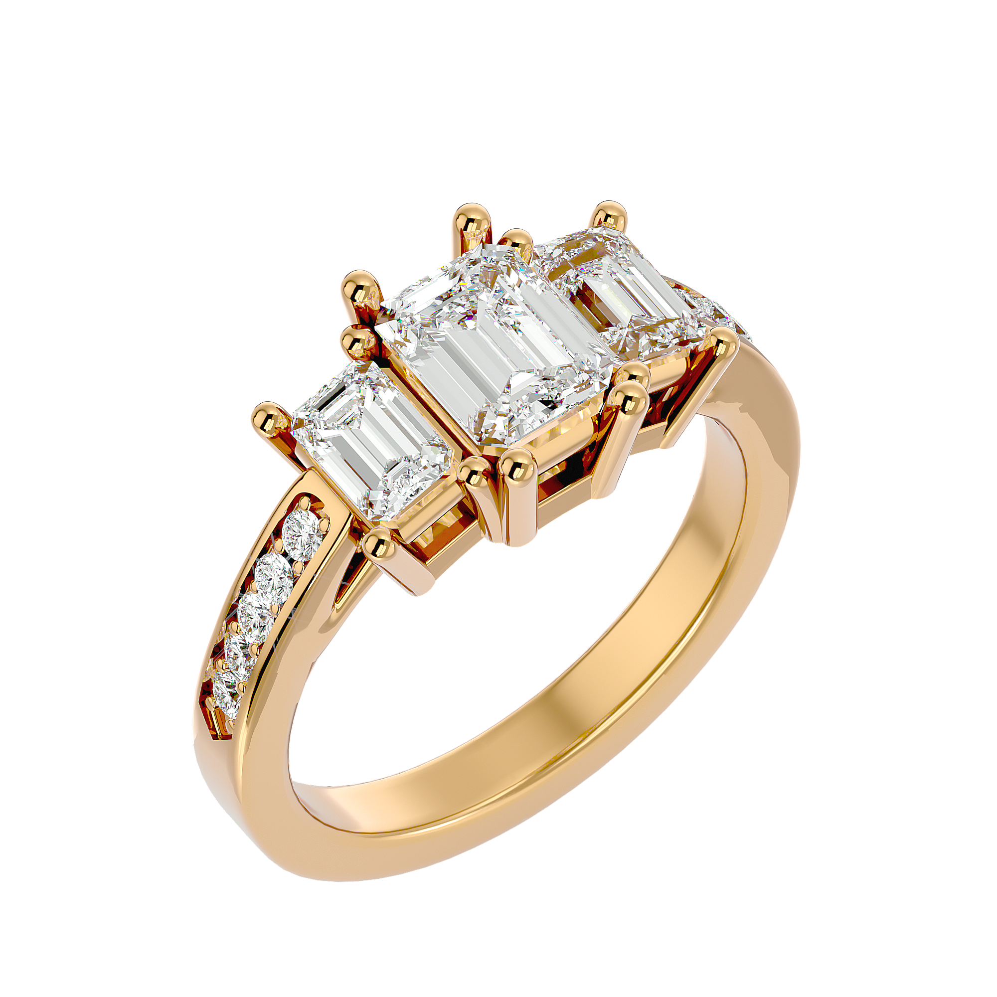 Egypt Diamond Three Stone Ring