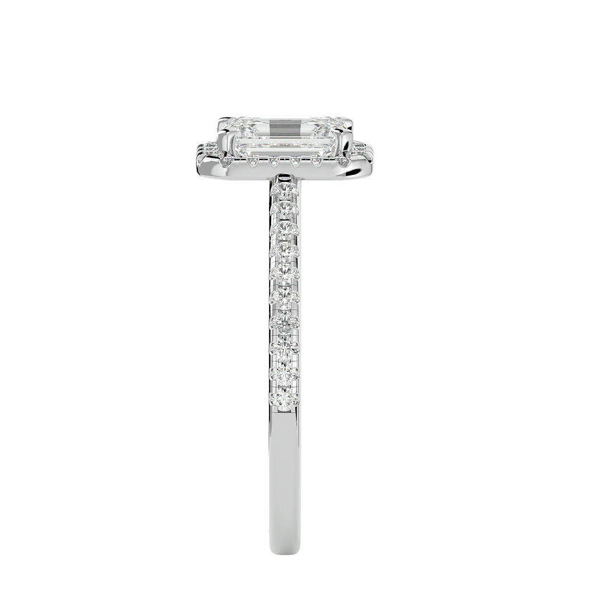 Zinnia Solitaire Halo Ring