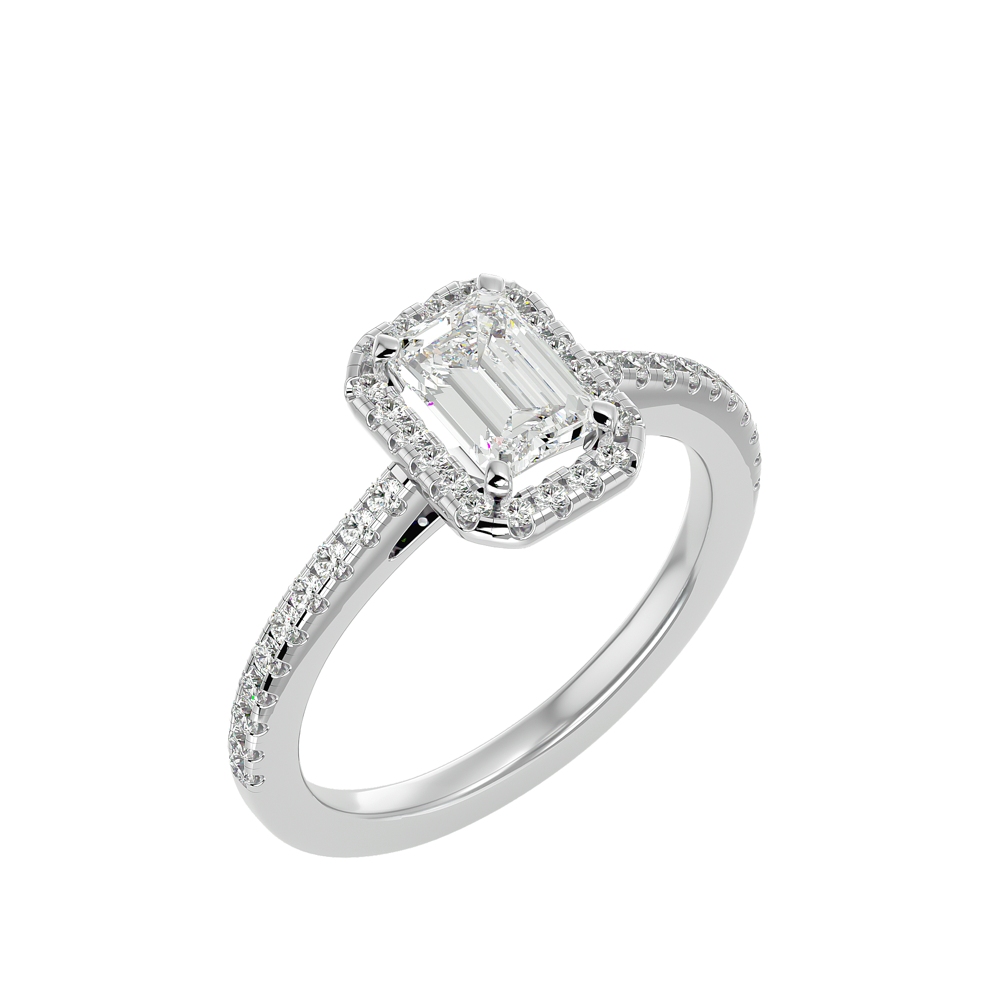 Zinnia Solitaire Halo Ring