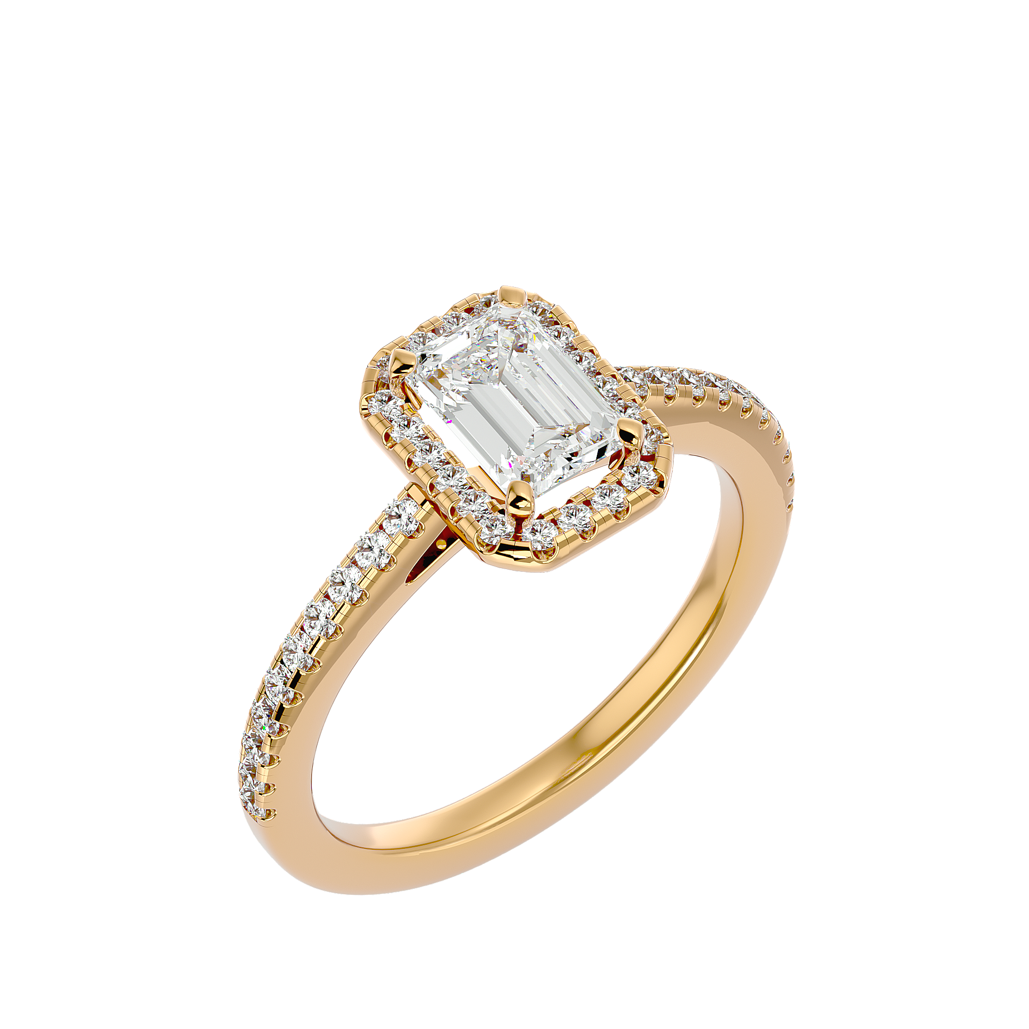 Zinnia Solitaire Halo Ring
