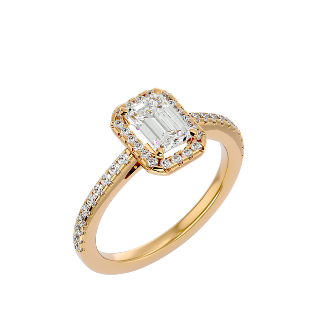Zinnia Solitaire Halo Ring