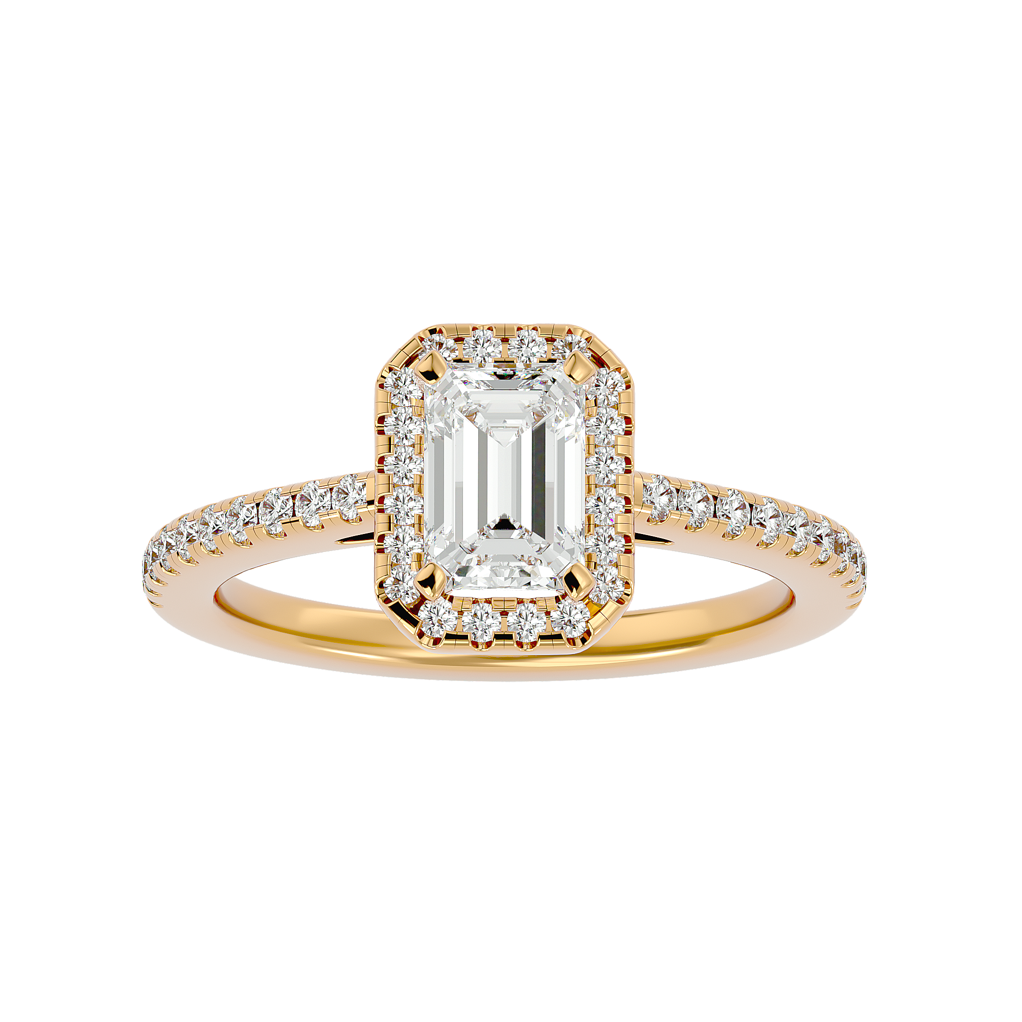 Zinnia Solitaire Halo Ring