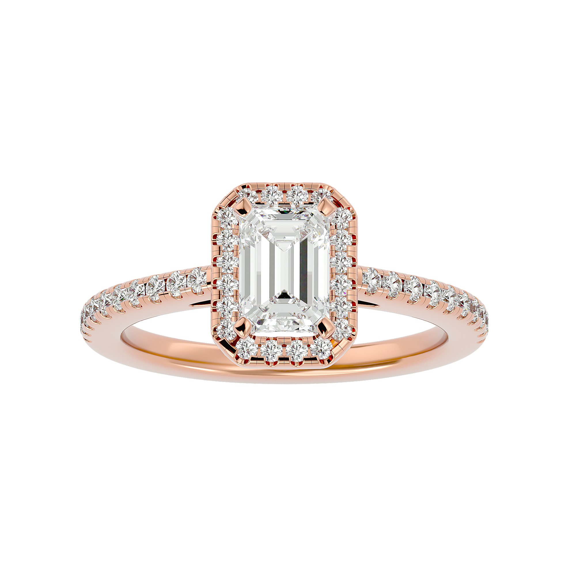 Zinnia Solitaire Halo Ring