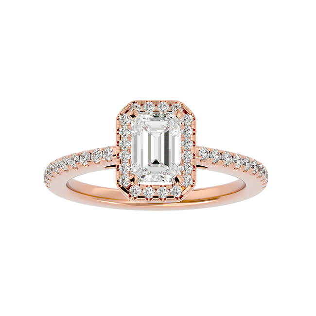 Zinnia Solitaire Halo Ring