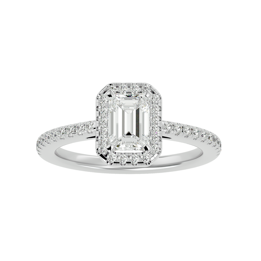 Zinnia Solitaire Halo Ring