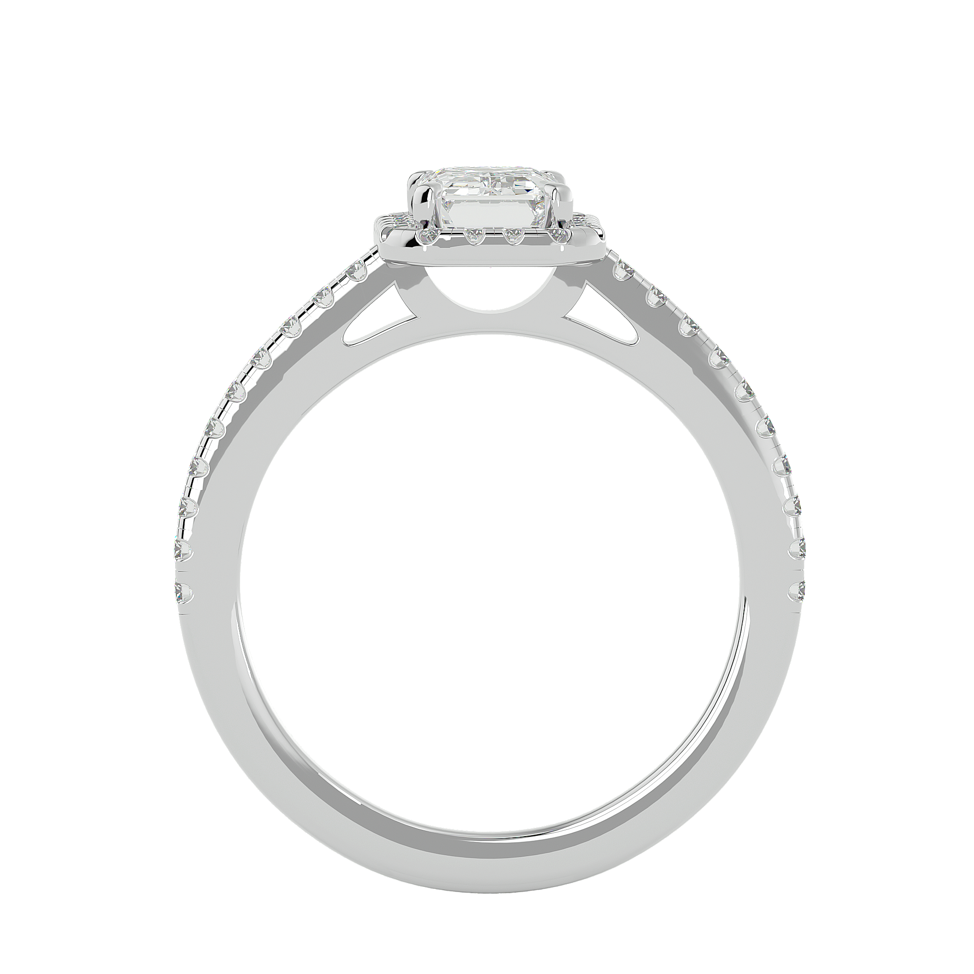 Zinnia Solitaire Halo Ring